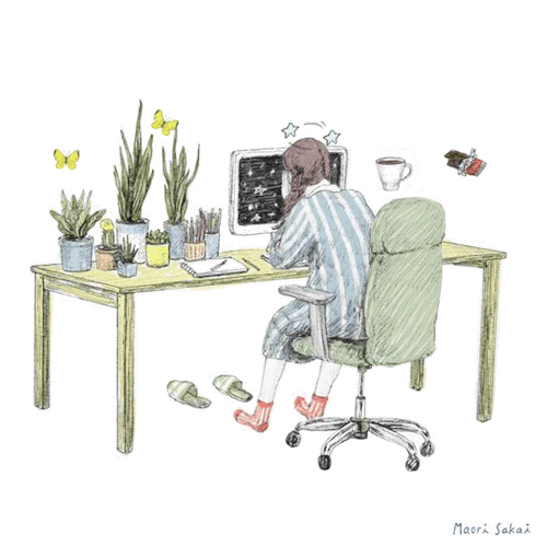 En person sidder ved sin computer