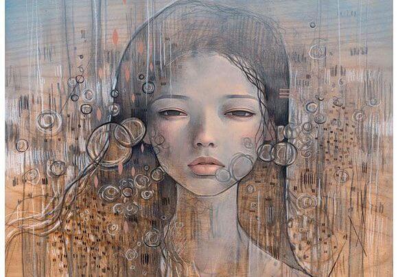 Sløret maleri af kvinde, der undrer sig over, hvorfor forhold ender