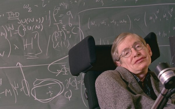 Stephen Hawking foran tavle