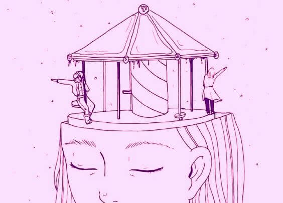 En kvinde har karrusel som hjerne, fordi hun ikke vil hvile sig