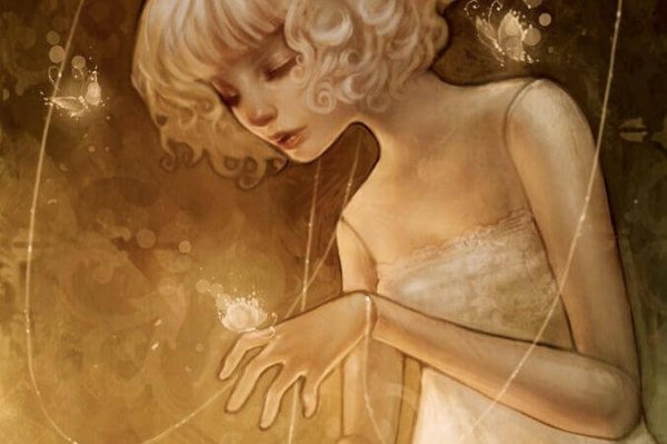 Kvinde rækker ud efter lys