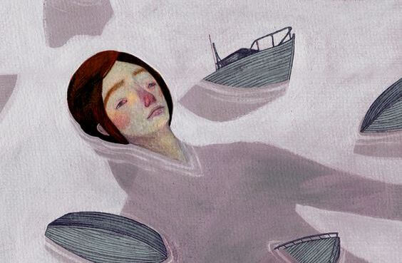 Kvinde drukner blandt små skibe
