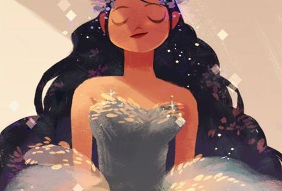 kvinde i flot kjole fuld af håb og selvsikkerhed