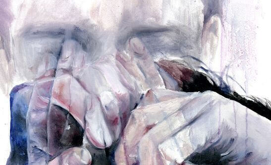 Mand græder på grund af vrede