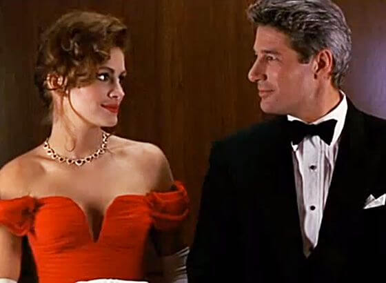 Scene fra Pretty Woman med Julia Roberts og Richard Gere. Giv dig selv lov til at åbne op for kærlighed.