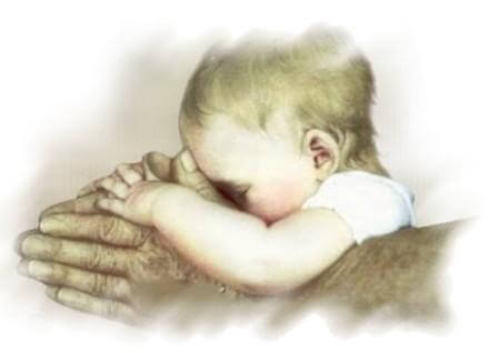 Barn i voksen persons hænder