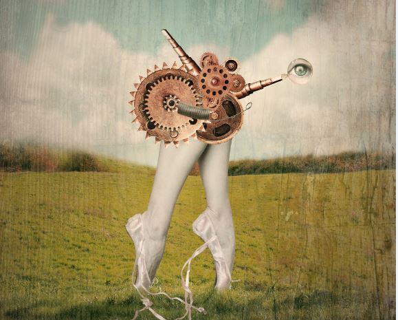 To fødder bevæges af tandhjul