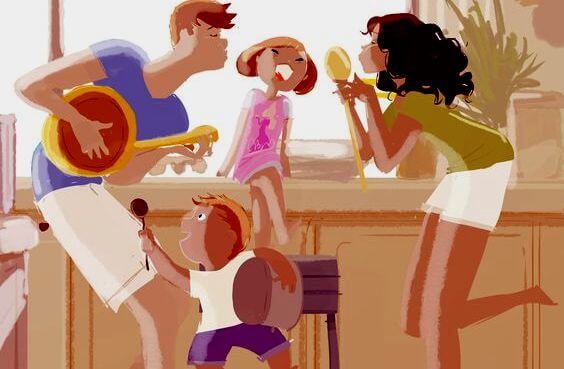 Sammenbragte familier nyder hinandens selskab