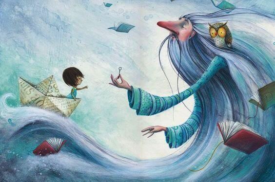 Havmand anvender kærligt sprog for at kommunikere med barn i båd