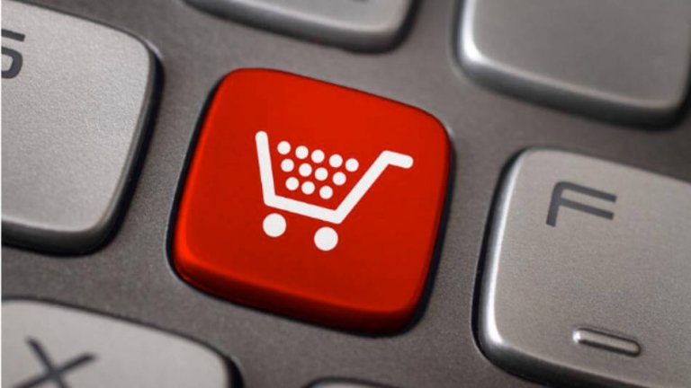 Knap med indkøbsvogn symboliserer forbrugerisme