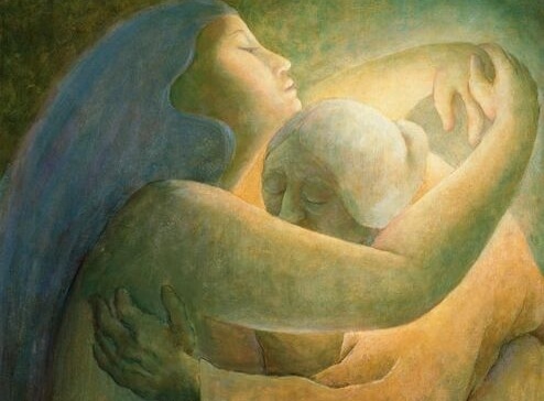 Kvinder krammer og udviser venlighed