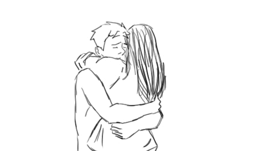 Par krammer hinanden, fordi de ikke vil give slip
