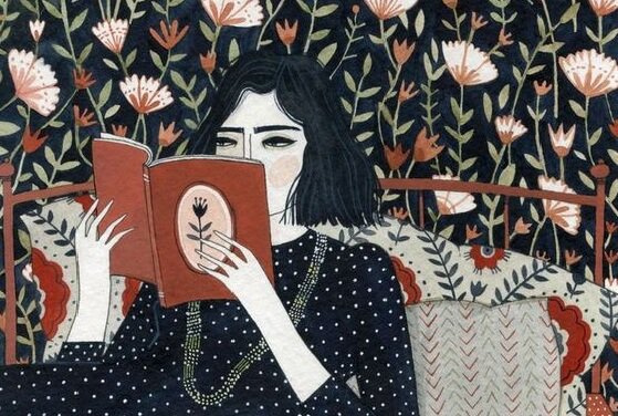 Kvinde, der læser, symboliserer vise kvinder