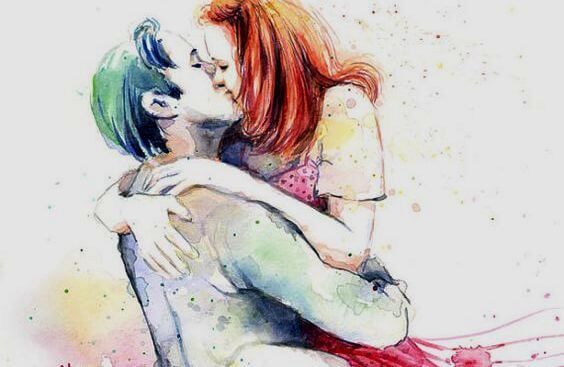 Par kysser intimt som tegn på ømhed