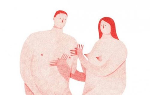 To nøgne personer skændes om afsluttede forhold