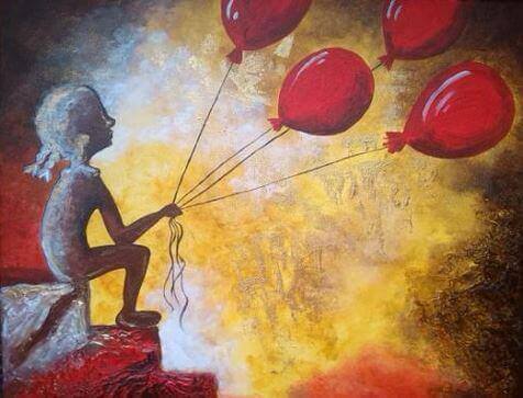 Pige med røde balloner