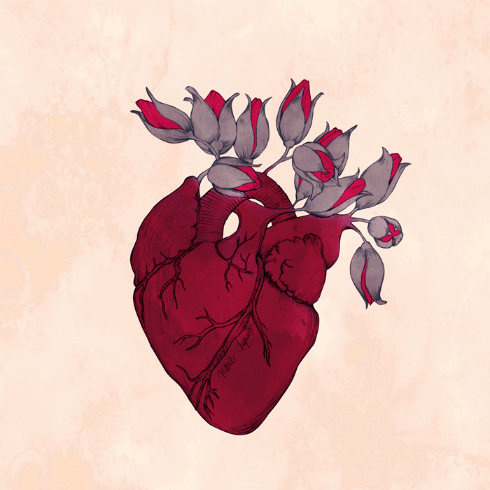 Et hjerte med roser er fuldt af selvkærlighed