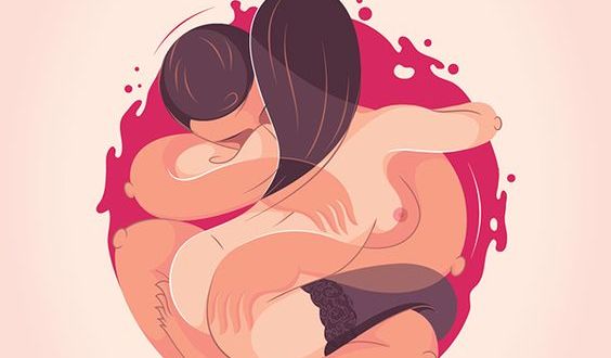 Tegning af par, der kun vil have hud