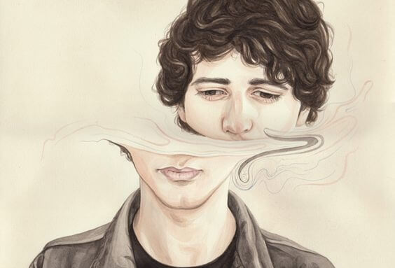 Mand med skævt ansigt