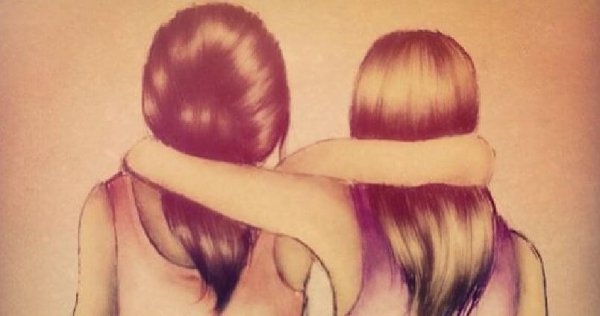 To veninder krammer hinanden