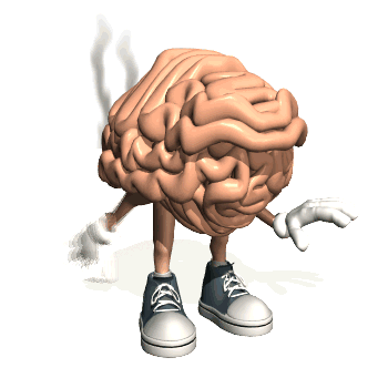 En rygende hjerne med ben