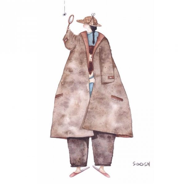 Pige med detektivjakke