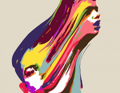 Forvredet farverigt ansigt