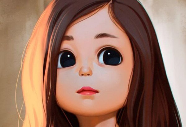 Lille pige med store øjne