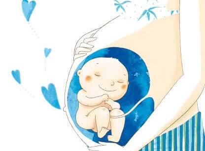 Glad baby i mors mave under graviditet