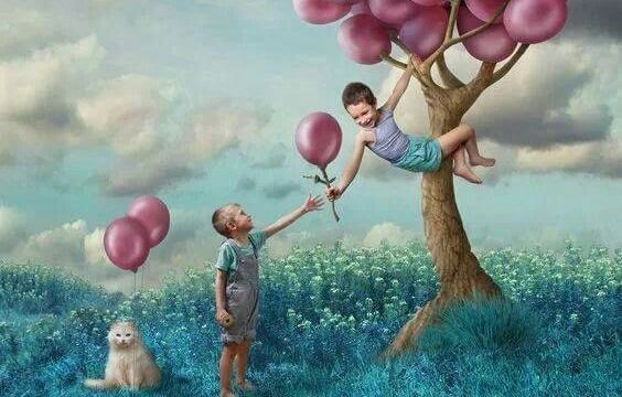Børn forestiller sig balloner i træer som følge af alternative undervisningsmetoder