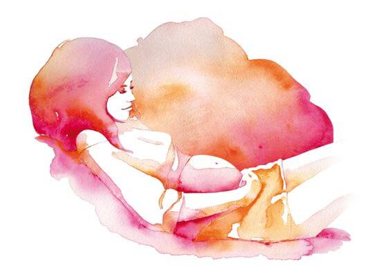 Kvinde nyder sin graviditet