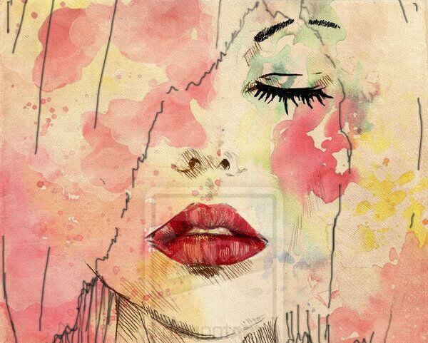 Kvinde med blomster udviser følsomhed