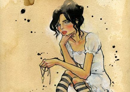 Kvinde sidder med nøgle og tænker på at blive ligesom frie mennesker