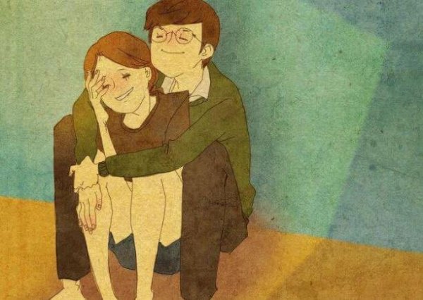 Krammende par illustrerer de venner, der altid er der for dig