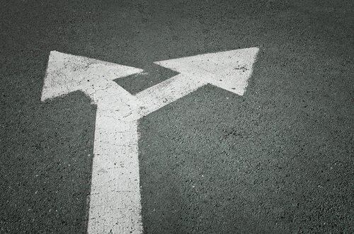 Pile på vej viser, at man skal vælge