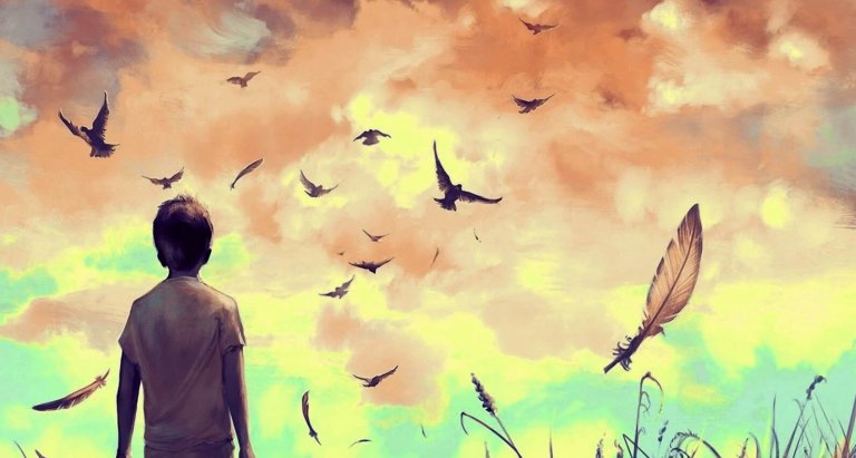 Person kigger på fugl