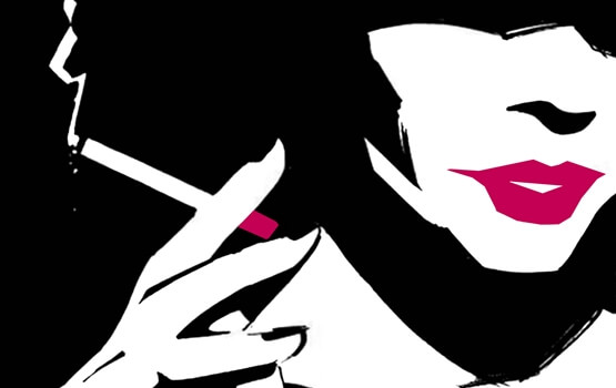 Kvinde med cigaret viser rygevaner