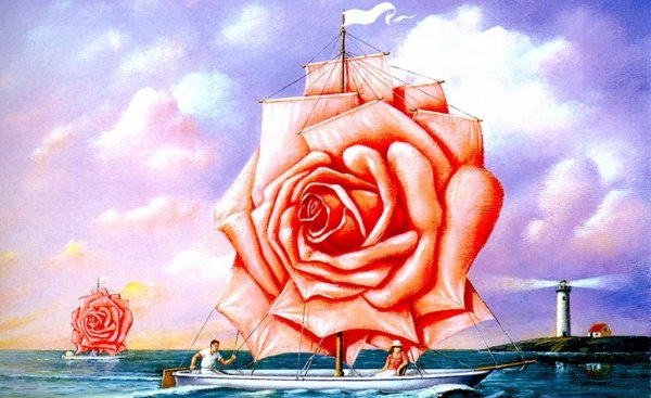 Skibe med rose som sejl
