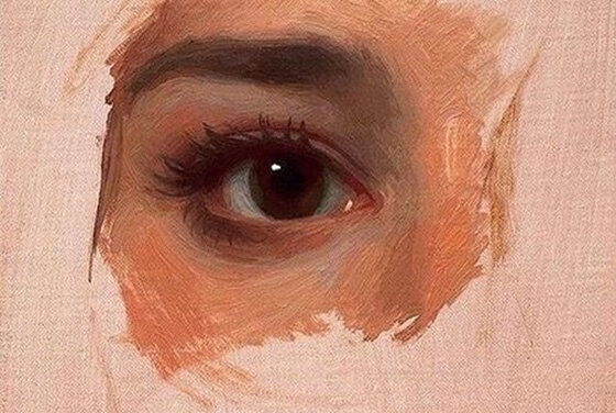 Maleri af kvindes øje