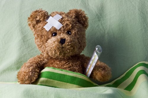 Bamse med termometer illustrerer en hypokonder