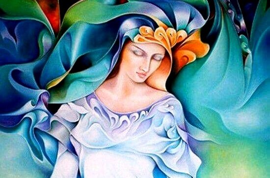 Kvinde i blåt hersker over sit eget liv