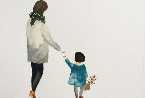 Mor med datter nyder moderskab