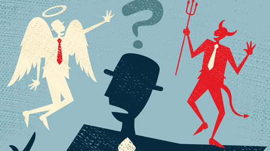 Engel og djævel symboliserer morale