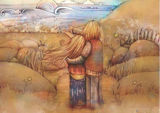 Par nyder hav og viser kærlighed