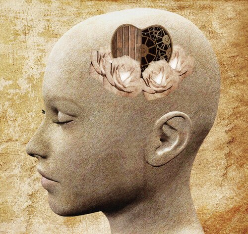 Hoved med hjerte som hjerne udøver selvrefleksion