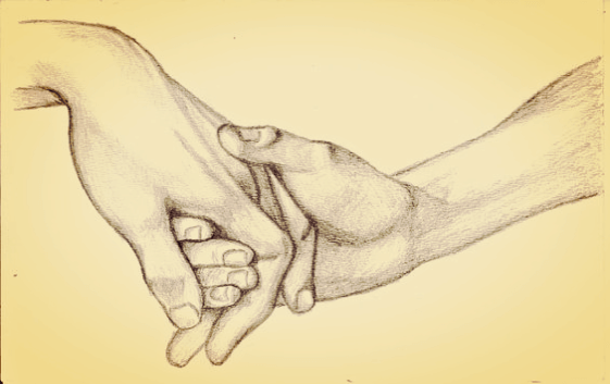 Personer holder i hånd og nyder fordele ved venlighed