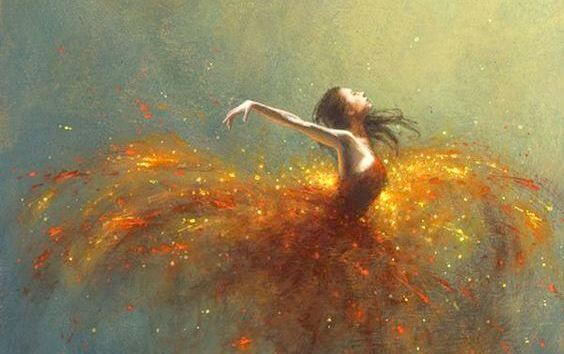 Kvinde med guldkjole