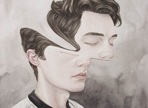 Mand med forvrædet ansigt er plaget af affektiv forhindring