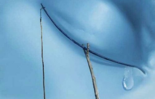 Dråbe falder fra øje