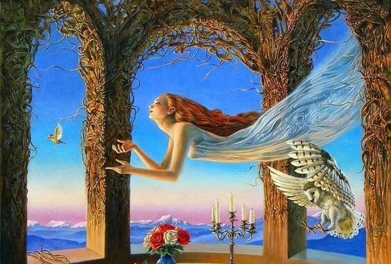 Kvinde flyver højt som resultat af meningsfulde øjeblikke